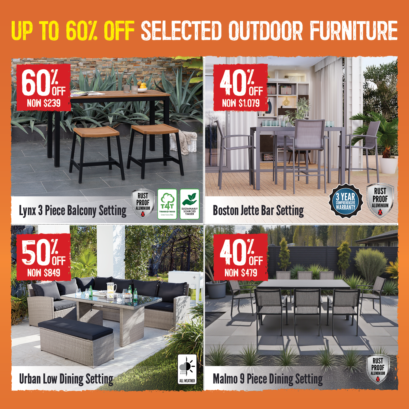 Up To 60% Off Selected Outdoor Furniture | Shop Now